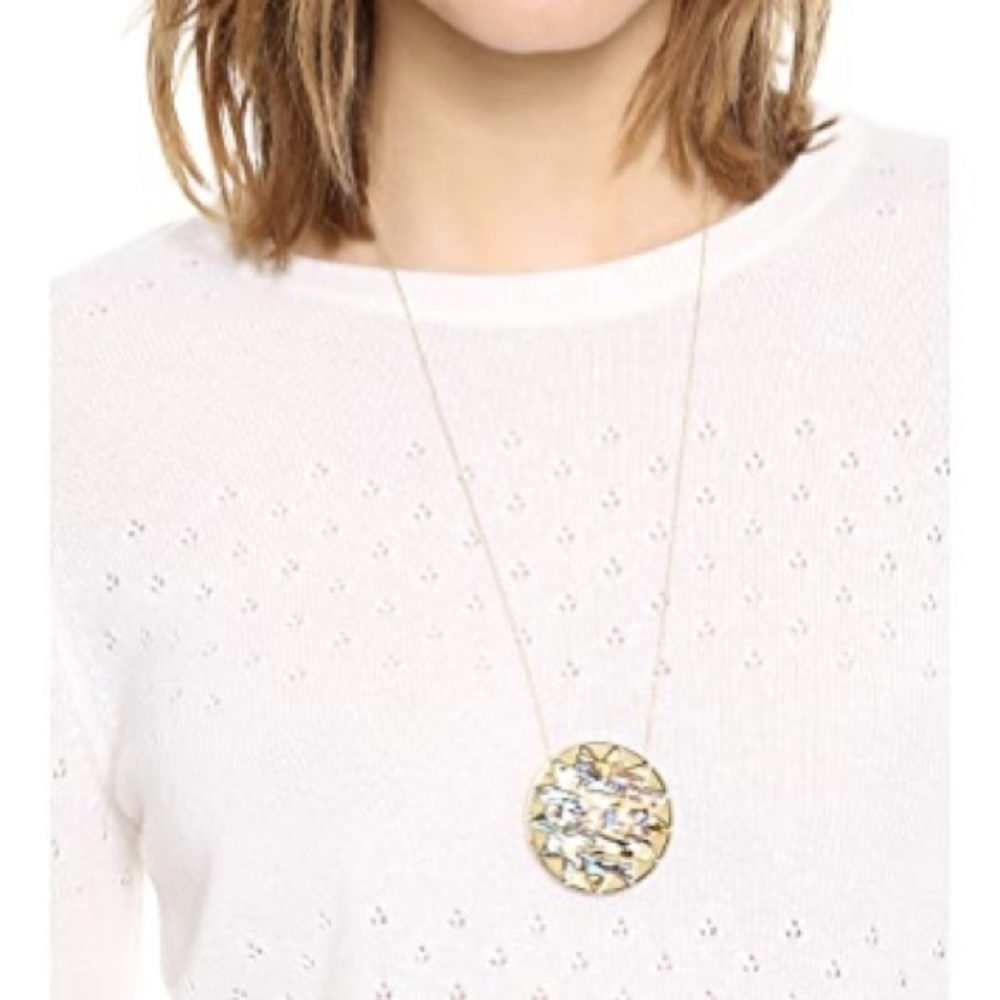 House of Harlow Abalone Shell Sunburst Necklace